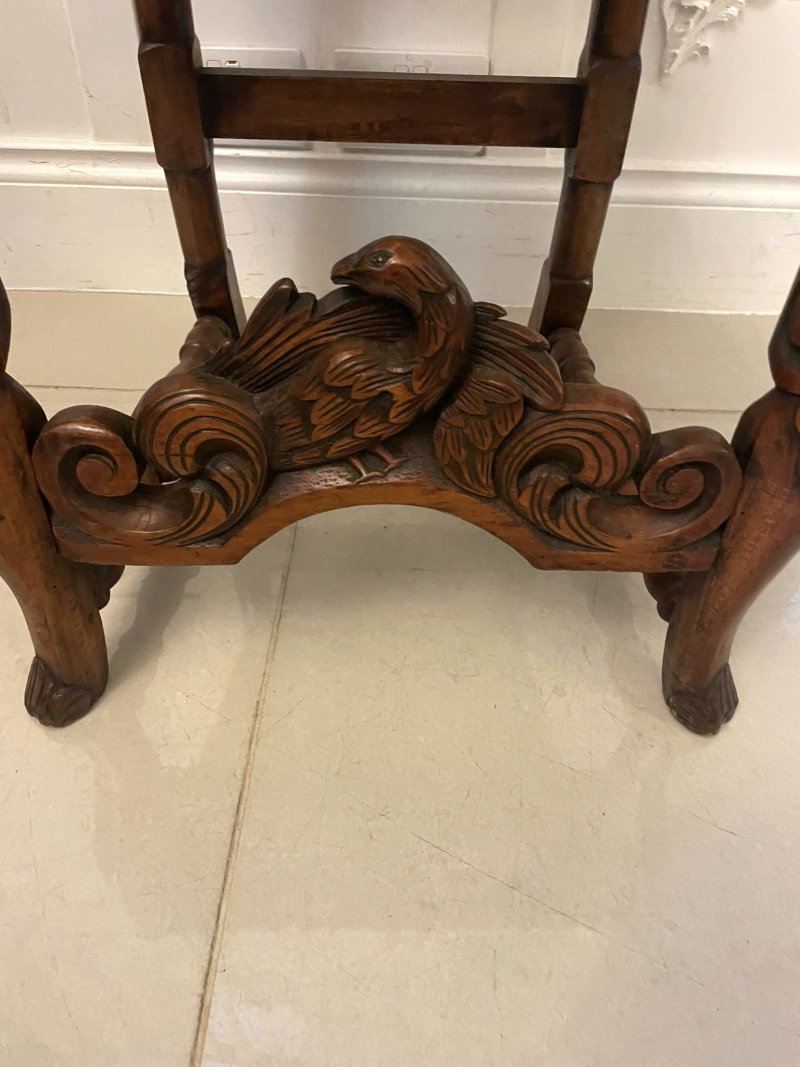 Set of 4 Antique Victorian Quality Carved Walnut Dining Chairs - Image 11